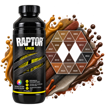 Raptor Tintable  Coating set  3,8 liter + Verharder-RAL-8000 SERIE
