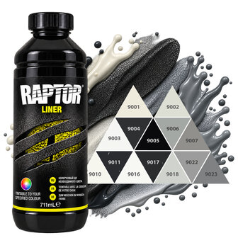 Raptor Tintable  Coating  711ml + Verharder-RAL-9000 SERIE